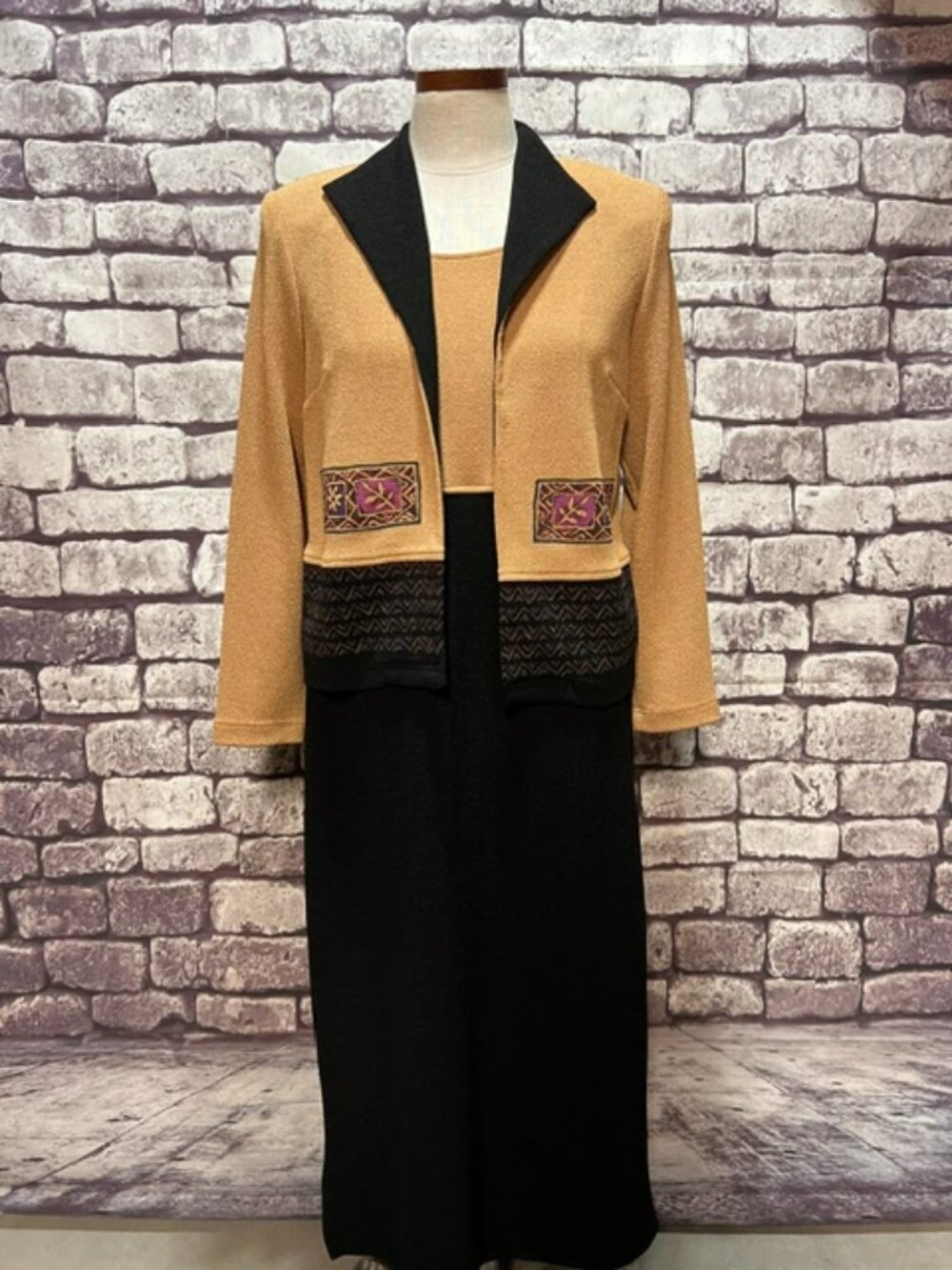 Positive Attitude Black & Khaki Dress Suit Size 10P